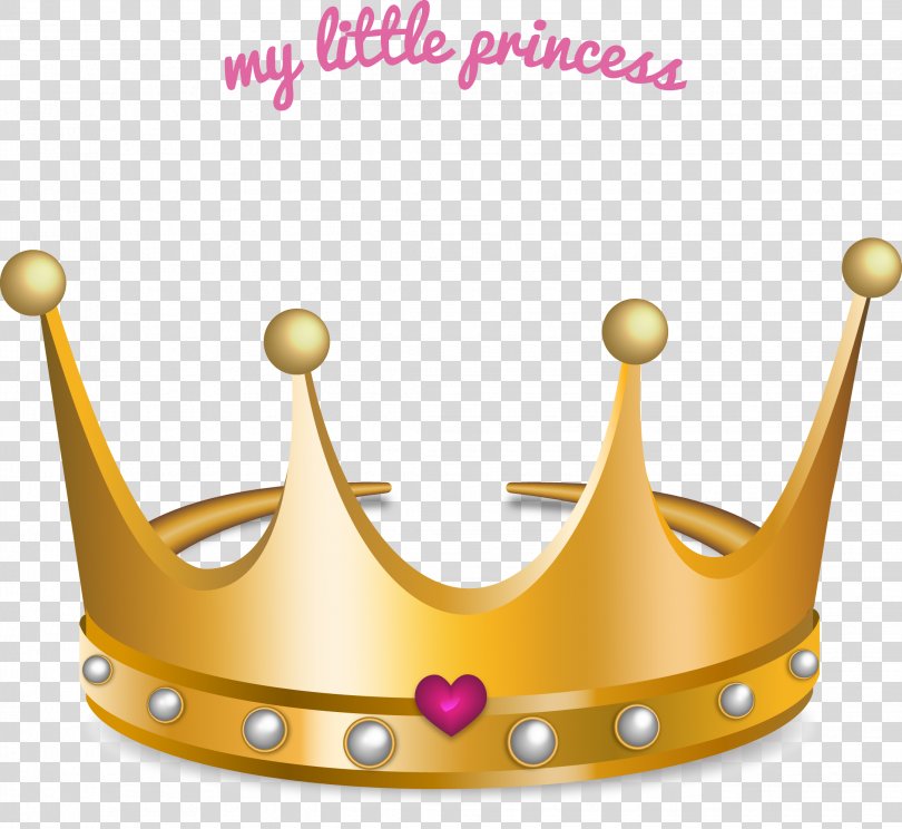 Princess Crown Gold Teeth Drawing, Vector Hand Painted Gold Crown PNG