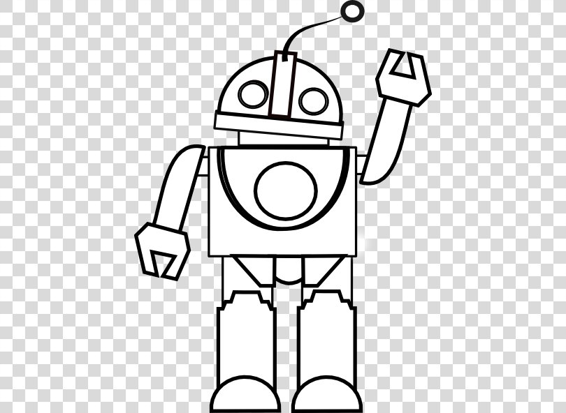 Robot Black And White Drawing Coloring Book Clip Art, Robot Cliparts Black PNG