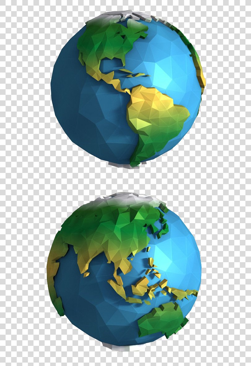 Earth Polygon 3D Computer Graphics Geometry Low Poly, Low Poly 3d Model ...