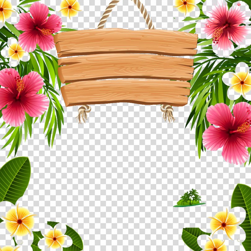 Hawaii Picture Frames Clip Art, Simple Wooden Tag PNG