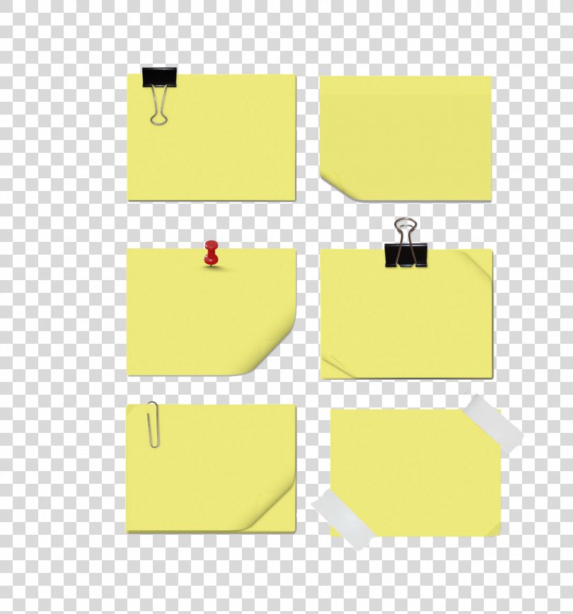 Paper Post-it Note Notebook, Yellow Paper Notes PNG