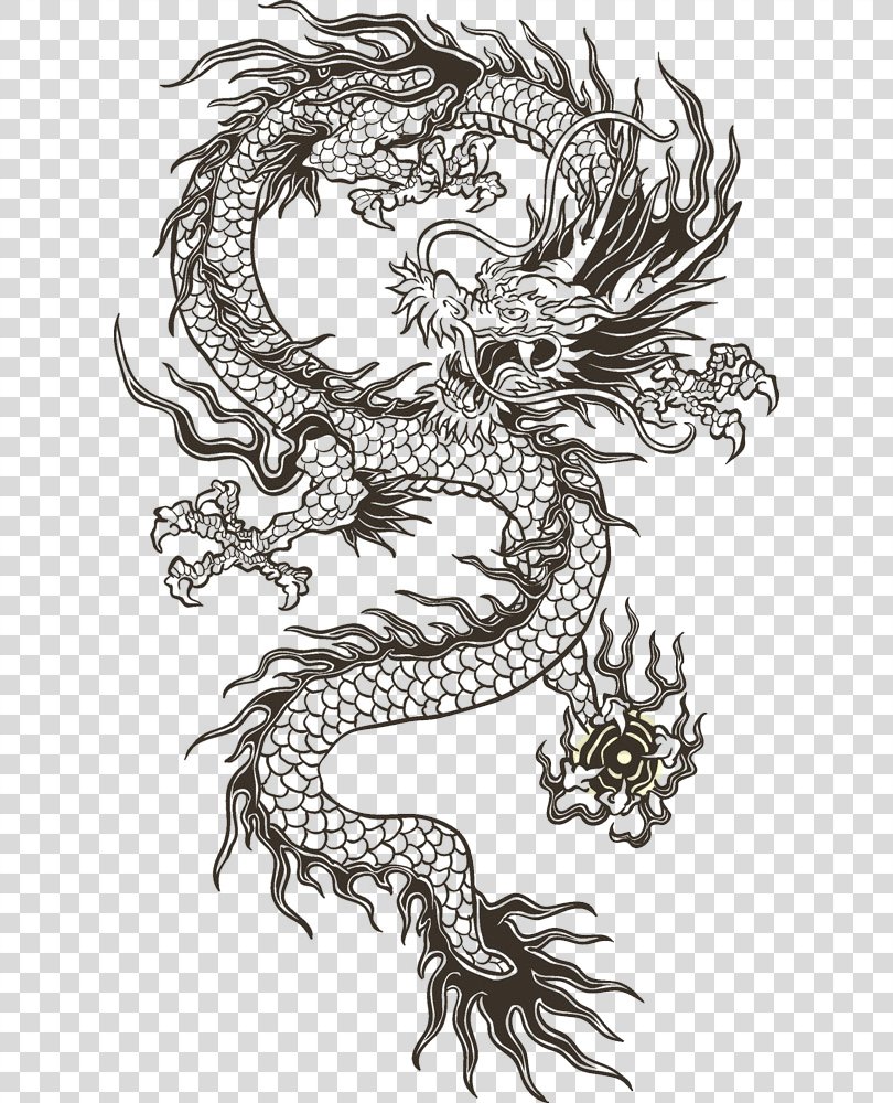 Chinese Dragon Illustration, Chinese Dragon Totem PNG
