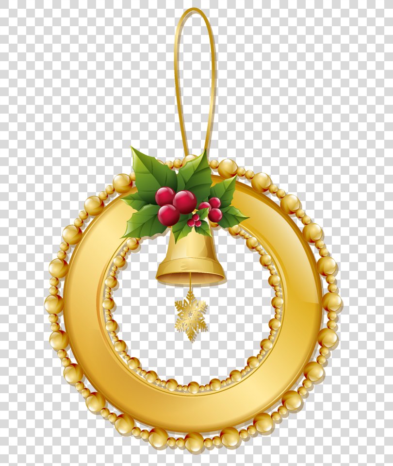 Christmas Holiday Nativity Of Jesus Tradition 25 December, Christmas Gold Wreath With Bell Ornament PNG