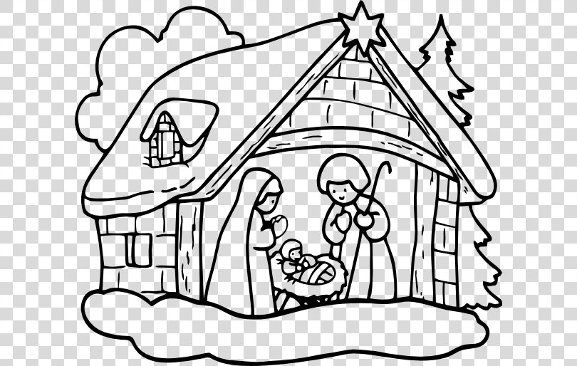 Nativity Scene Holy Family Christmas Nativity Of Jesus Clip Art, Nativity Black Cliparts PNG