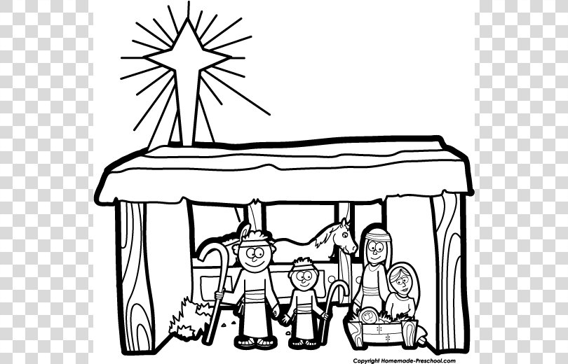Nativity Scene Nativity Of Jesus Christmas Clip Art, Nativity Black Cliparts PNG