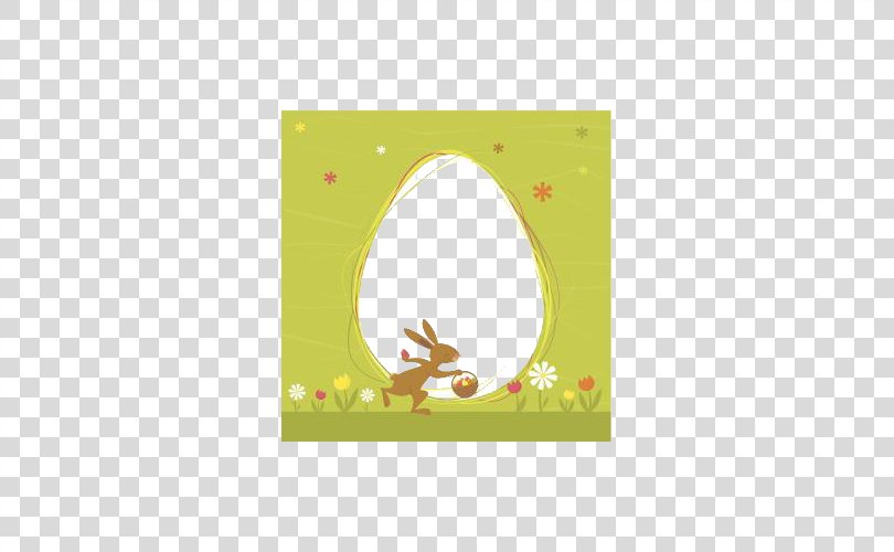 Easter Bunny Egg Hunt Leporids Illustration, Cute Rabbit Decorated Easter Border PNG
