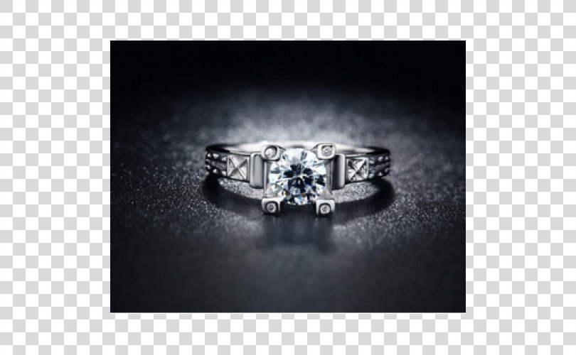 Engagement Ring Silver Eiffel Tower Cubic Zirconia, Ring PNG
