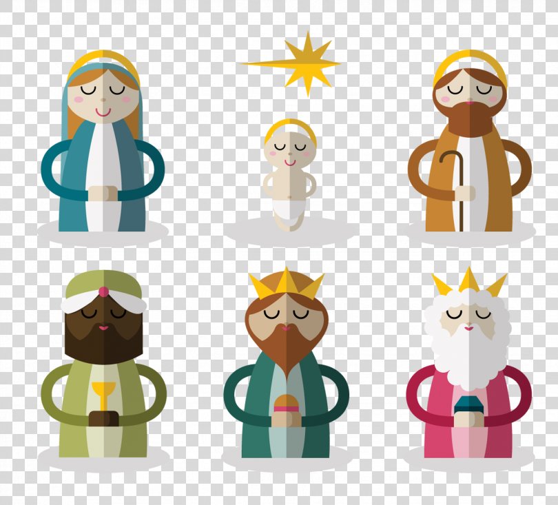 Nativity Of Jesus Nativity Scene, Partial Flattening Creative Cartoon Characters PNG