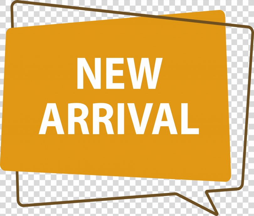 Royalty-free Sticker Illustration, Yellow New Arrival Heading Box PNG