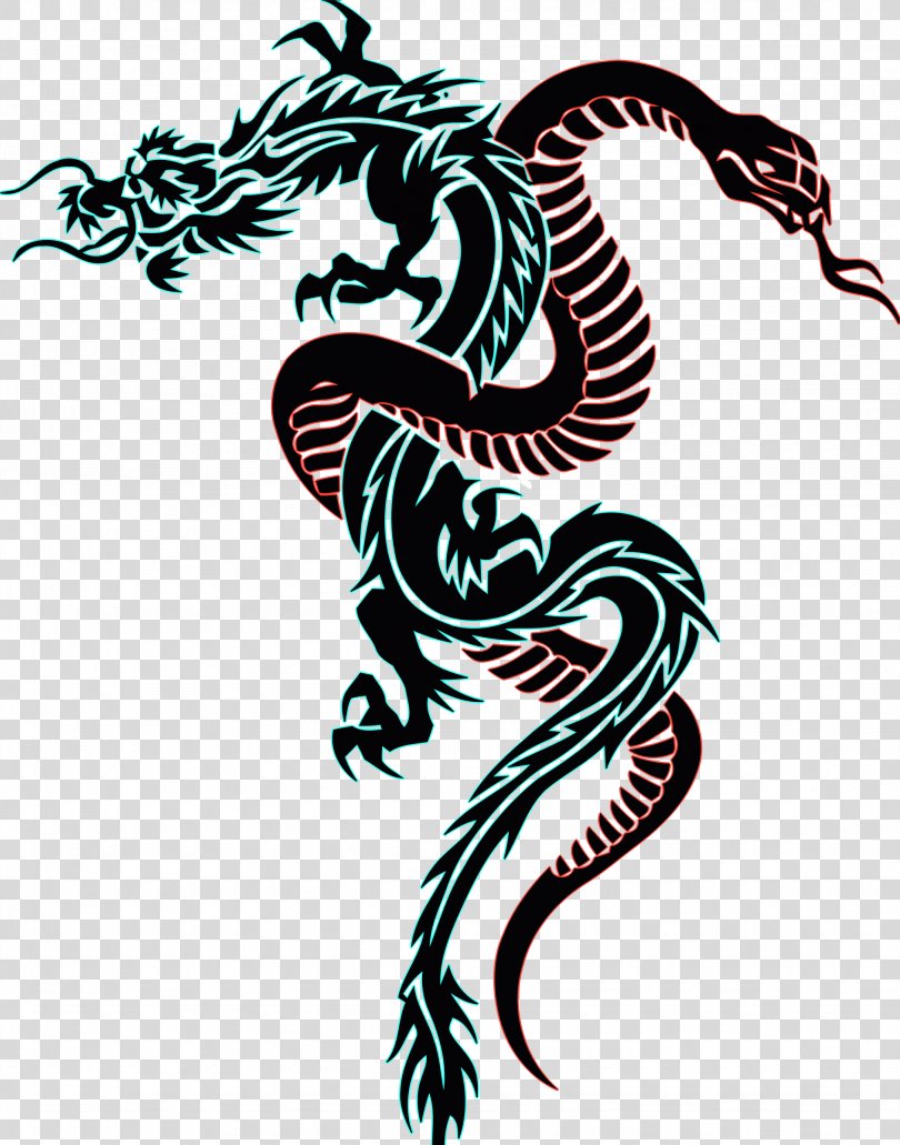 Snake Tattoo Chinese Dragon Clip Art, Tattoo PNG