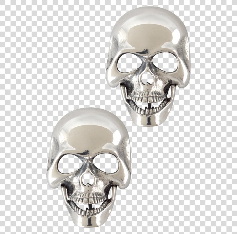 Earring Body Jewellery Skull Silver, Skull PNG