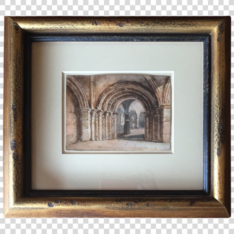 Picture Frames Rectangle, Watercolor Church PNG