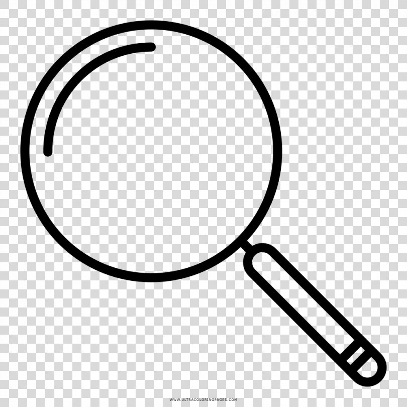 Black And White Drawing Coloring Book Magnifying Glass, Magnifying Glass PNG
