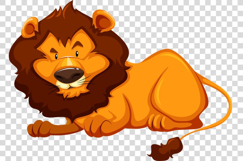 Wildlife Animal Illustration, Lazy Lion PNG