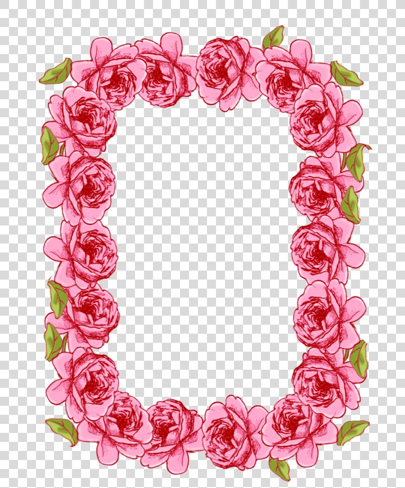 Pink Flower Frame, Picture Frame Heart PNG