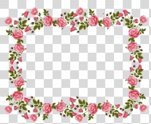 Picture Frames Pink Flowers, Pink Lily Flowers Border Material PNG